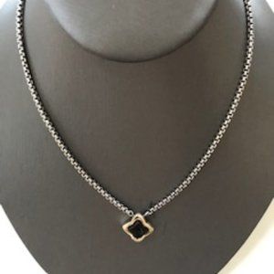 David Yurman Onyx Quatrefoil Necklace